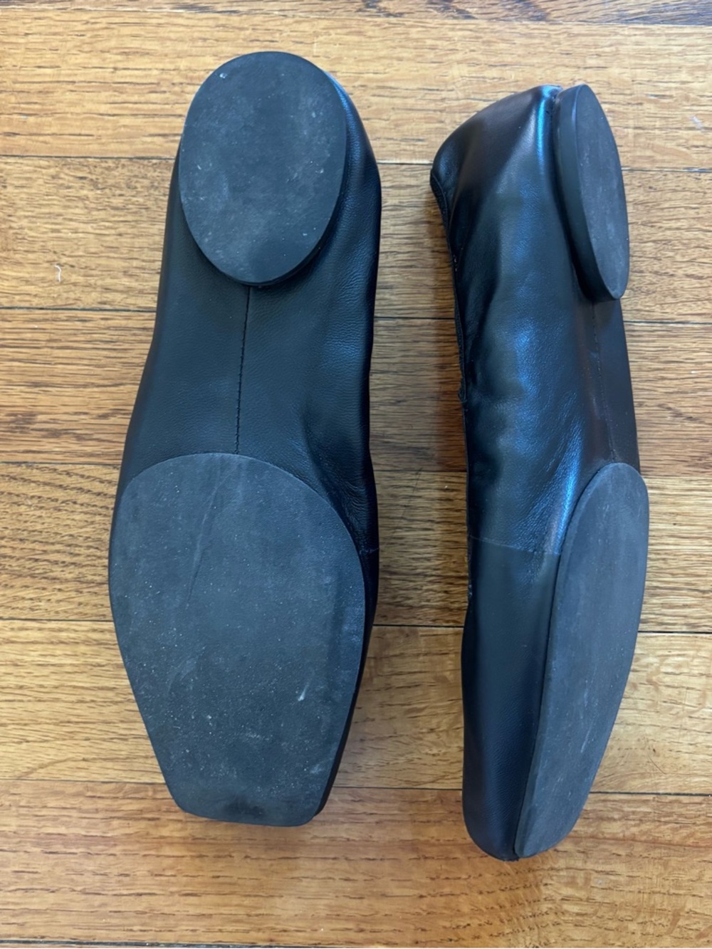 Reformation Barbara Flat Black Lace-Up Square-Toe Ballet - Picture 4 of 5